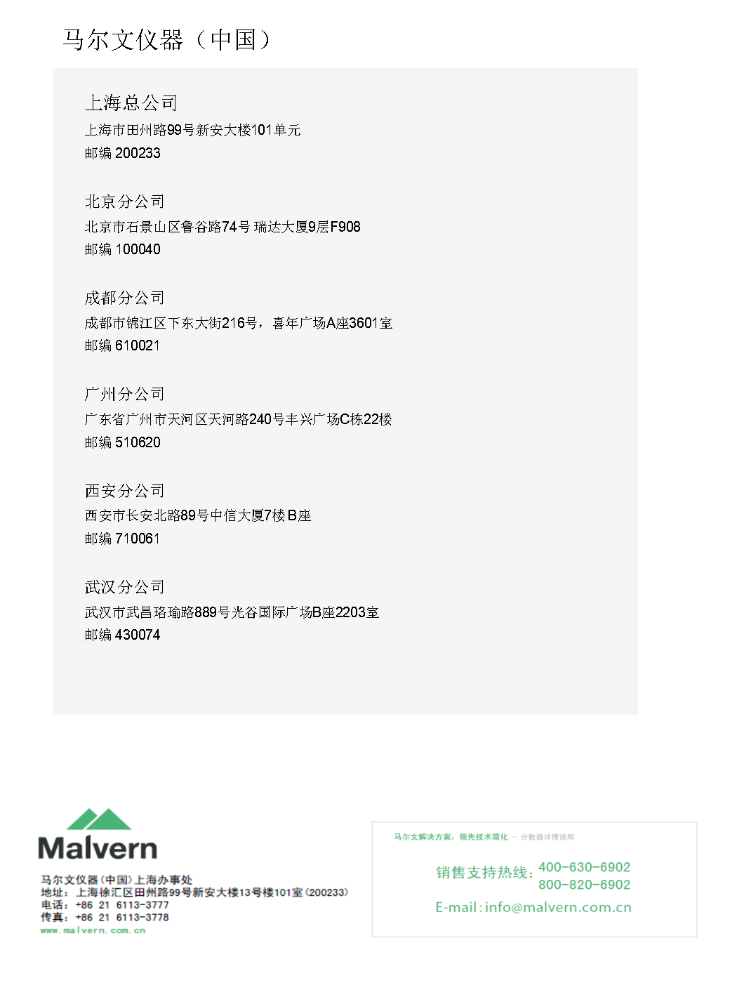 马尔文 纳米粒度及Zeta电位分析仪 动态光散射