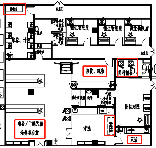 某微生物实验室布局图（图片来源于网络，仅供学习交流用）