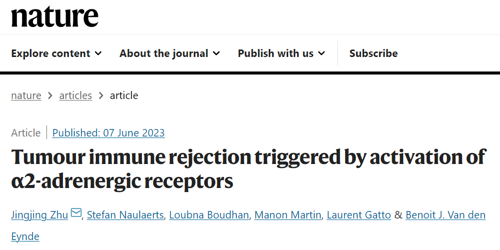 Nature：老药新用，朱晶晶团队发现降压药α2-AR激动剂能够强效抗肿瘤